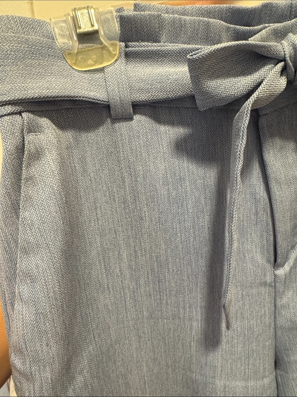 Banana Republic Light Blue Tie-Waist Cropped Wide-Leg Pants
